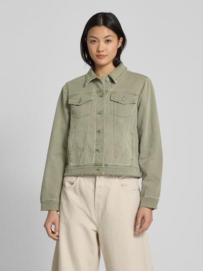 s.Oliver RED LABEL Boxy Fit Jeansjacke aus Baumwoll-Mix mit Brustpattentaschen Khaki 4