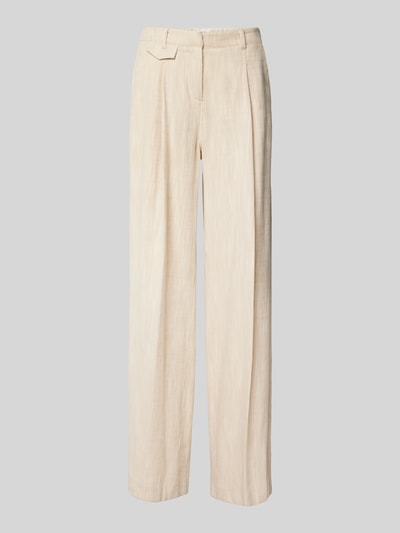 OPUS Stoffen broek met bandplooien, model 'Merja' Beige - 2