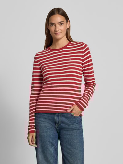 Tommy Hilfiger Slim Fit Strickpullover aus reiner Wolle Rot 4