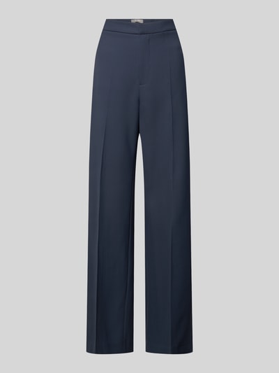 MOS MOSH Stoffen broek met wijde pijpen en persplooien, model 'Leya' Marineblauw - 2