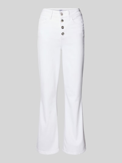 Produktfoto, Flared Jeans mit Knopfleiste Modell 'PRINCESS' von Liu Jo White, aus Baumwoll-Mix mit Stretch-Anteil, weiß, Flared-Cut