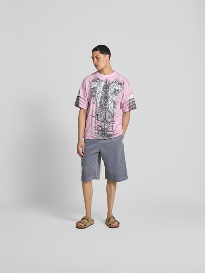 Diesel T-Shirt mit geripptem Rundhalsausschnitt Weiss 1