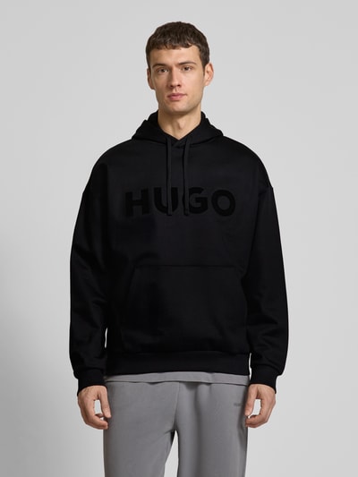 Black hoodie hugo boss deals