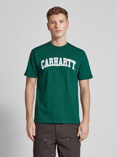 Carhartt Work In Progress T-Shirt mit Label-Print Dunkelgruen 4