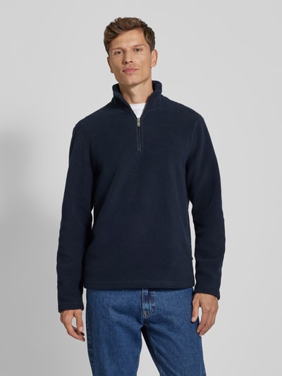 Matinique Sweatshirt met opstaande kraag, model 'kade' Marineblauw - 4