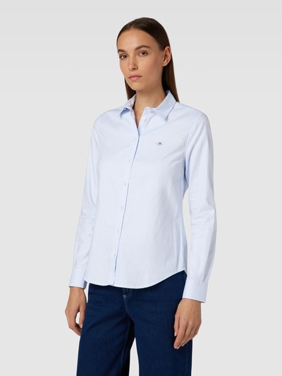 Gant Slim Fit Hemdbluse mit Streifenmuster Modell 'OXFORD' Hellblau 4