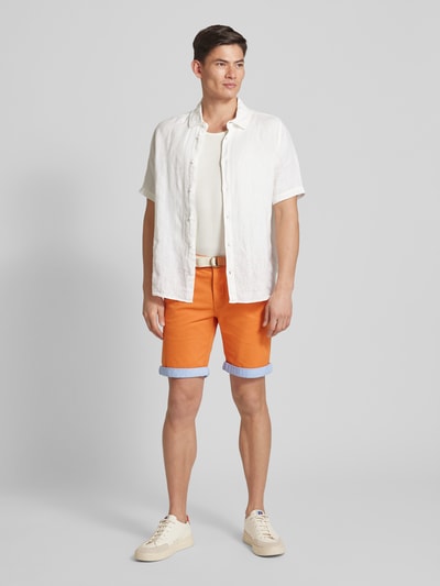 MCNEAL Slim Fit Bermudas mit Gürtel Apricot 1