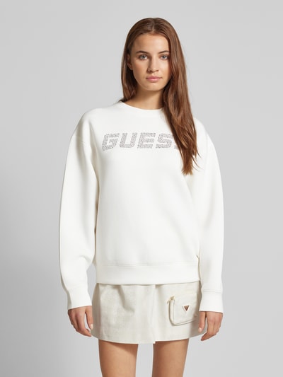 Guess Activewear Sweatshirt met strass-steentjes, model 'CECILIA' Offwhite - 4