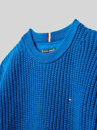 Tommy Hilfiger Teens Regular fit gebreide pullover van katoenmix Koningsblauw - 2