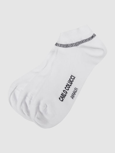 CARLO COLUCCI Sneakersocken mit Stretch-Anteil im 3er-Pack Modell 'Amalfi' Weiss 1