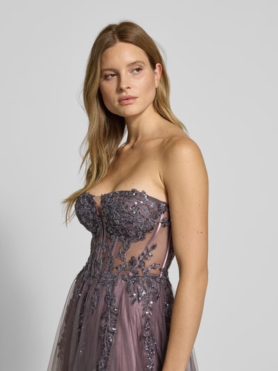 LUXUAR FASHION Abendkleid im Off-Shoulder-Look Taupe 3