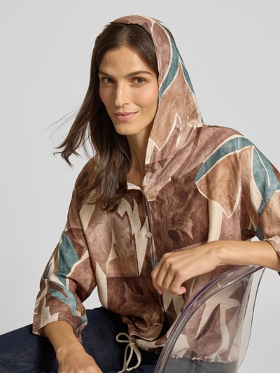ZABAIONE Relaxed fit blouse met capuchon, model 'Da44nielaa' Middenbruin - 3