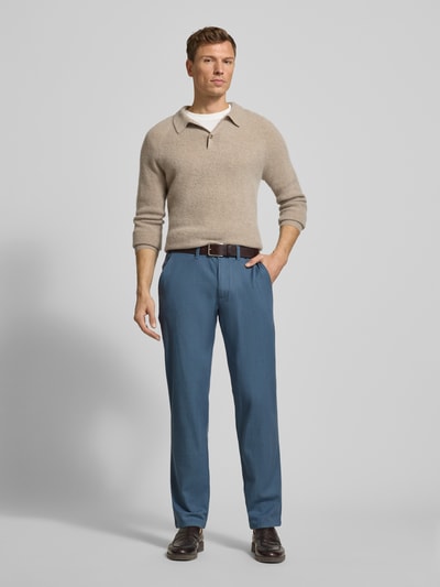 Christian Berg Men Straight fit stoffen broek van viscosemix Blauw - 1