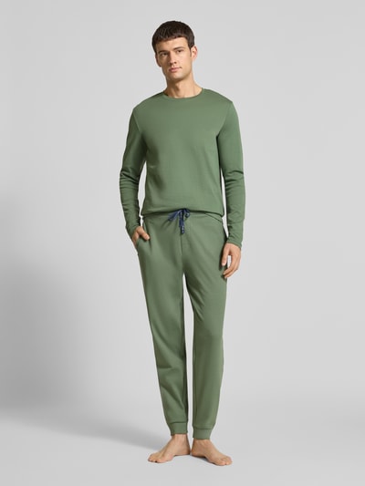 Christian Berg Men Sweatpants mit elastischem Bund und Tunnelzug Dunkelgruen 1