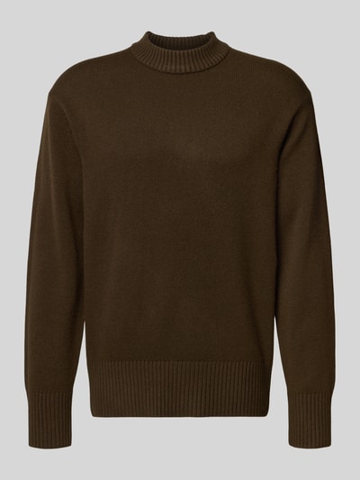 SELECTED HOMME Relaxed fit gebreide pullover van een mix van wol en kasjmier, model 'Calle' Donkerbruin - 2