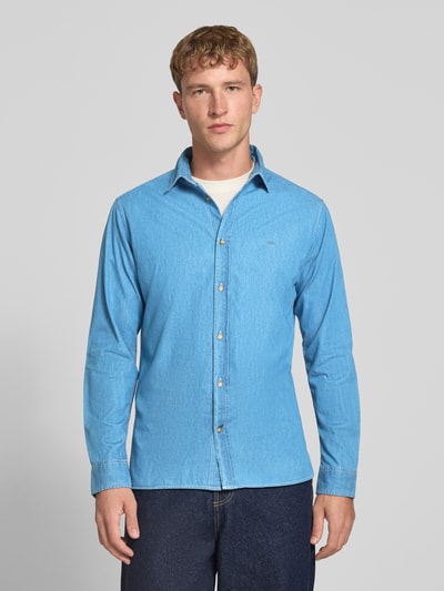 Pepe Jeans Slim Fit Freizeithemd aus reiner Baumwolle Modell 'ABEL' Blau 4