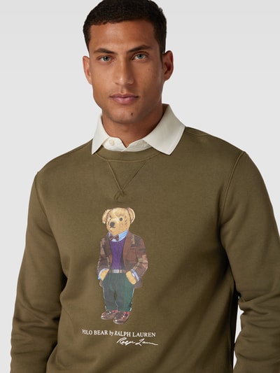 Polo Ralph Lauren Sweatshirt mit Label-Print Oliv 3