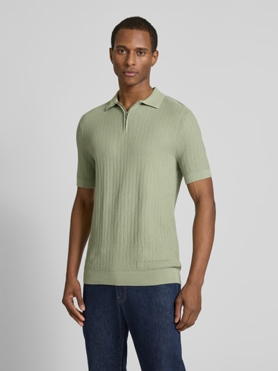 SELECTED HOMME Poloshirt mit kurzem Reißverschluss Hellgruen 4