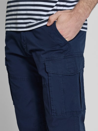 s.Oliver BLACK LABEL Relaxed fit bermuda van katoenmix, model 'FILE' Marineblauw - 3