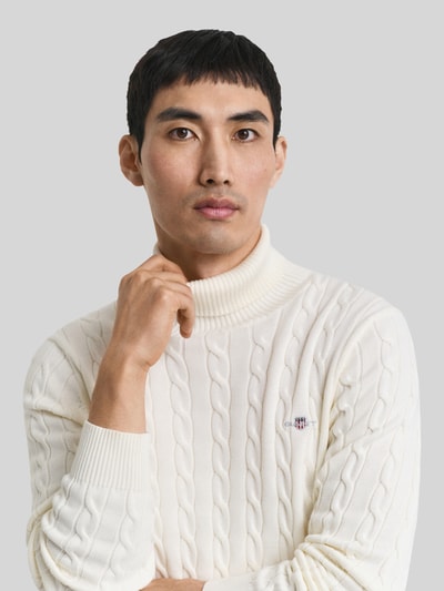 GANT Rollkragenpullover mit Logo-Detail Offwhite 3