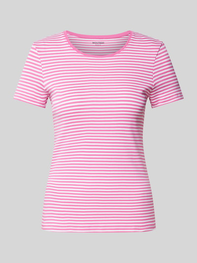 Montego T-Shirt in Ripp-Optik Pink 2