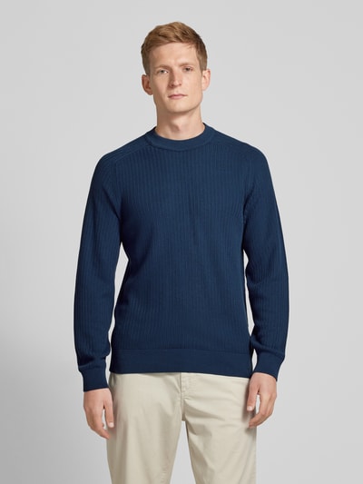 BOSS Orange Gebreide pullover met ronde hals, model 'Klincru' Bleu - 4