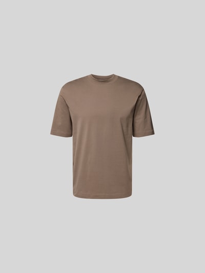 Filippa K T-Shirt mit geripptem Rundhalsausschnitt Taupe 2