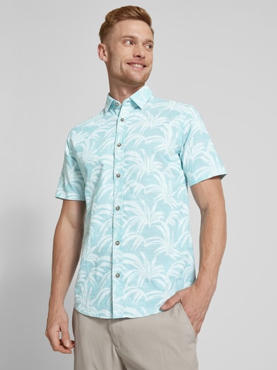 Tom Tailor Freizeithemd mit floralem Muster Helltuerkis 3