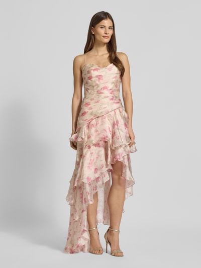 LUXUAR FASHION Avondjurk met all-over bloemenmotief Lichtroze - 4