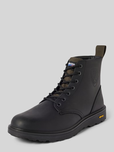 Blauer USA Schnürstiefel mit Label-Detail Modell 'GUANTANAMO' Black 1