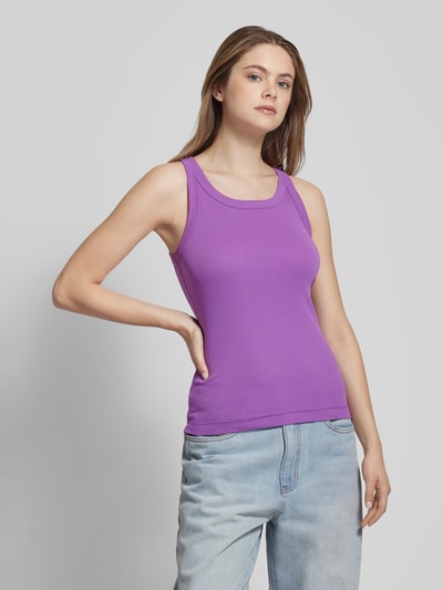 Marc O'Polo Denim Tanktop met labeldetail Paars - 4