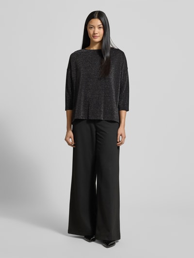 Milano Italy Schimmerndes T-Shirt mit 3/4-Arm Black 1