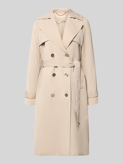 Productfoto, Zweireihiger Trenchcoat met strikceintuur van MICHAEL Michael Kors in regular fit, beige kleur, gladde textuur, reverskraag