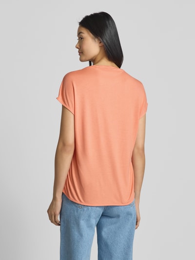 OPUS T-Shirt mit geripptem Rundhalsausschnitt Modell 'Saloma' Orange 5