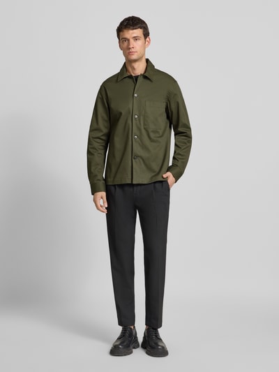 SELECTED HOMME Regular Fit Hemdjacke aus reiner Baumwolle Modell 'TATE' Dunkelgruen 1