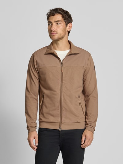 FIRE + ICE Regular Fit Sweatjacke mit Stehkragen Modell 'Dolan' Beige 4