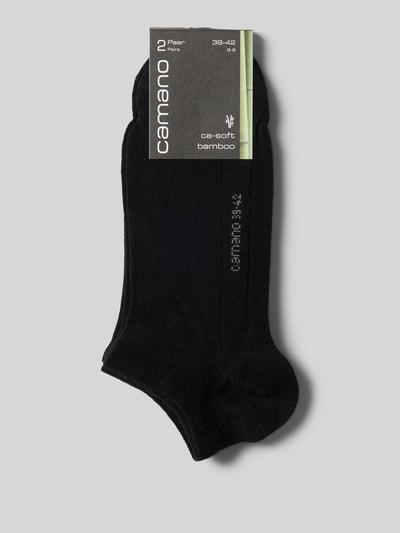 camano Sneakersocken mit Label-Stitching Modell 'Bamboo' im 2er-Pack Black 3