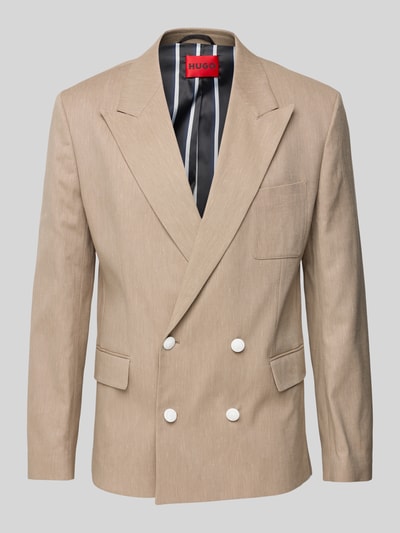HUGO Regular Fit Sakko aus  Baumwoll-Mix mit Leinen-Anteil Modell 'Kris' Beige 2