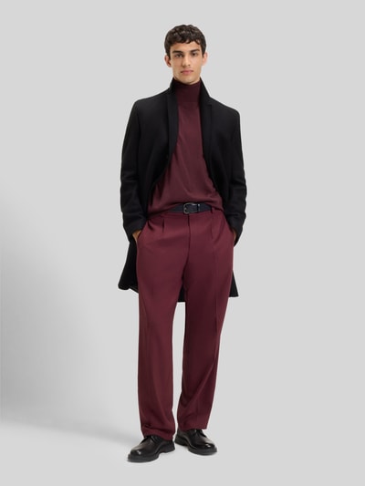 HUGO Regular fit coltrui van merinowol, model 'SAN THOMAS' Bordeaux - 1