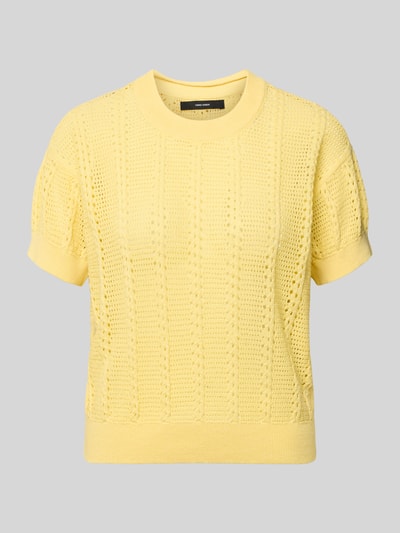 Produktfoto, Relaxed Fit Strickshirt aus Baumwoll-Mix Modell 'LUX LIGHT' von Vero Moda, Optik: Unifarben, Lochstrickmuster, Kurzarm.