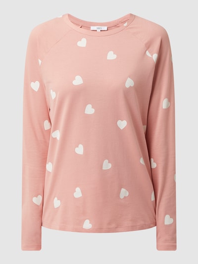 Jake*s Casual Pyjama-Oberteil mit Allover-Print  Rose 2