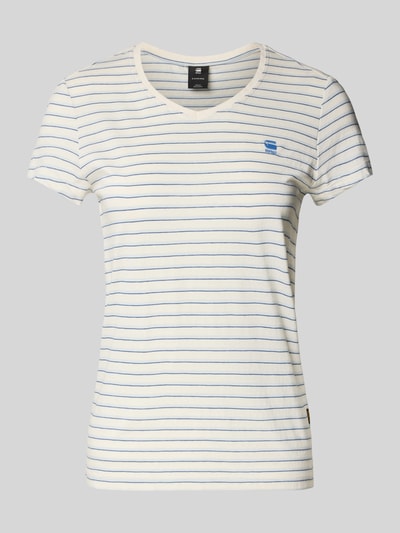 G-Star Raw Slim Fit T-Shirt mit Streifenmuster Modell 'Stripe eyben' Hellblau 2