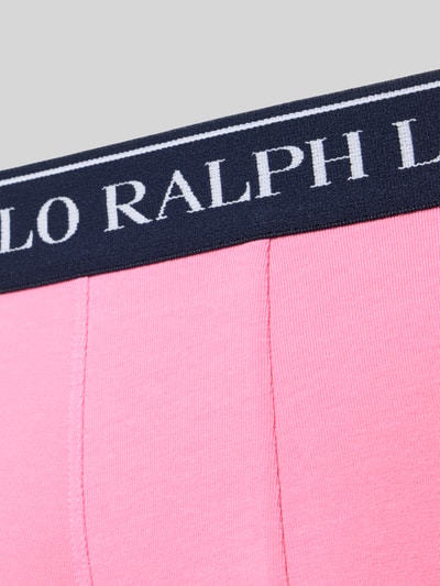 Produktfoto, rosa Textur mit glattem Stoff und blauer Bündchenkante, Trunks aus Baumwoll-Mix im 3er-Pack von Polo Ralph Lauren Underwear