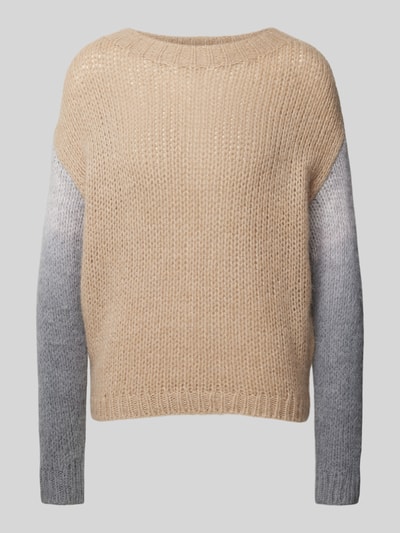 Luisa Cerano Gebreide pullover met extra brede schouders Camel - 2