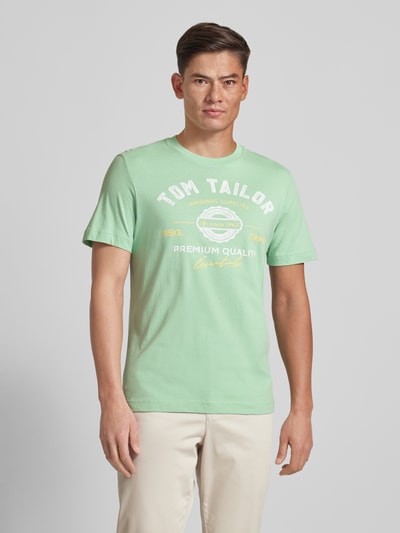 Tom Tailor T-shirt z nadrukiem z logo Miętowy 4