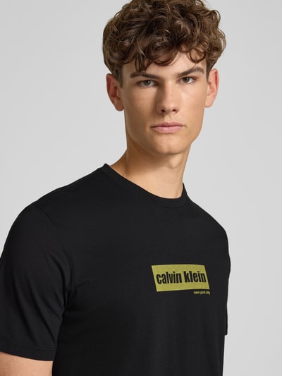 Calvin Klein Jeans T-shirt met labelprint Zwart - 3