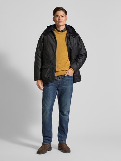 Barbour Regular fit gewaxt jack met corduroy details, model 'MODERN BEAUFORT' Marineblauw - 1