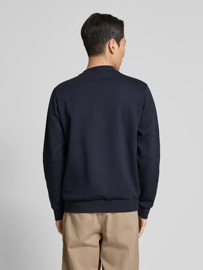 BOSS Sweatshirt met labelbadge, model 'Sharpe' Marineblauw - 5