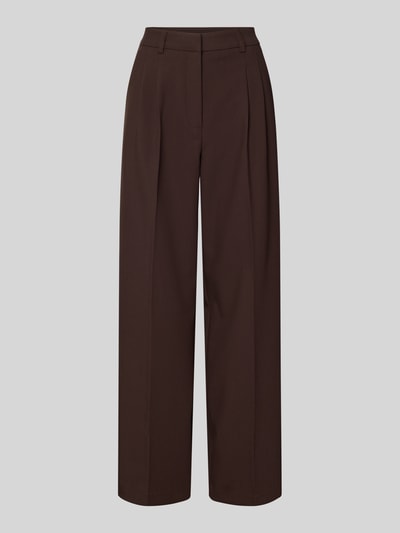 Productfoto, Stoffhose mit Bundfalten van Smith and Soul, losse pasvorm, Franse steekzakken, achterzakken, donkerbruin, rechte pijpen