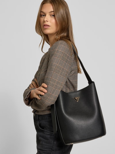 Guess Torba tote z detalem z logo Czarny 1